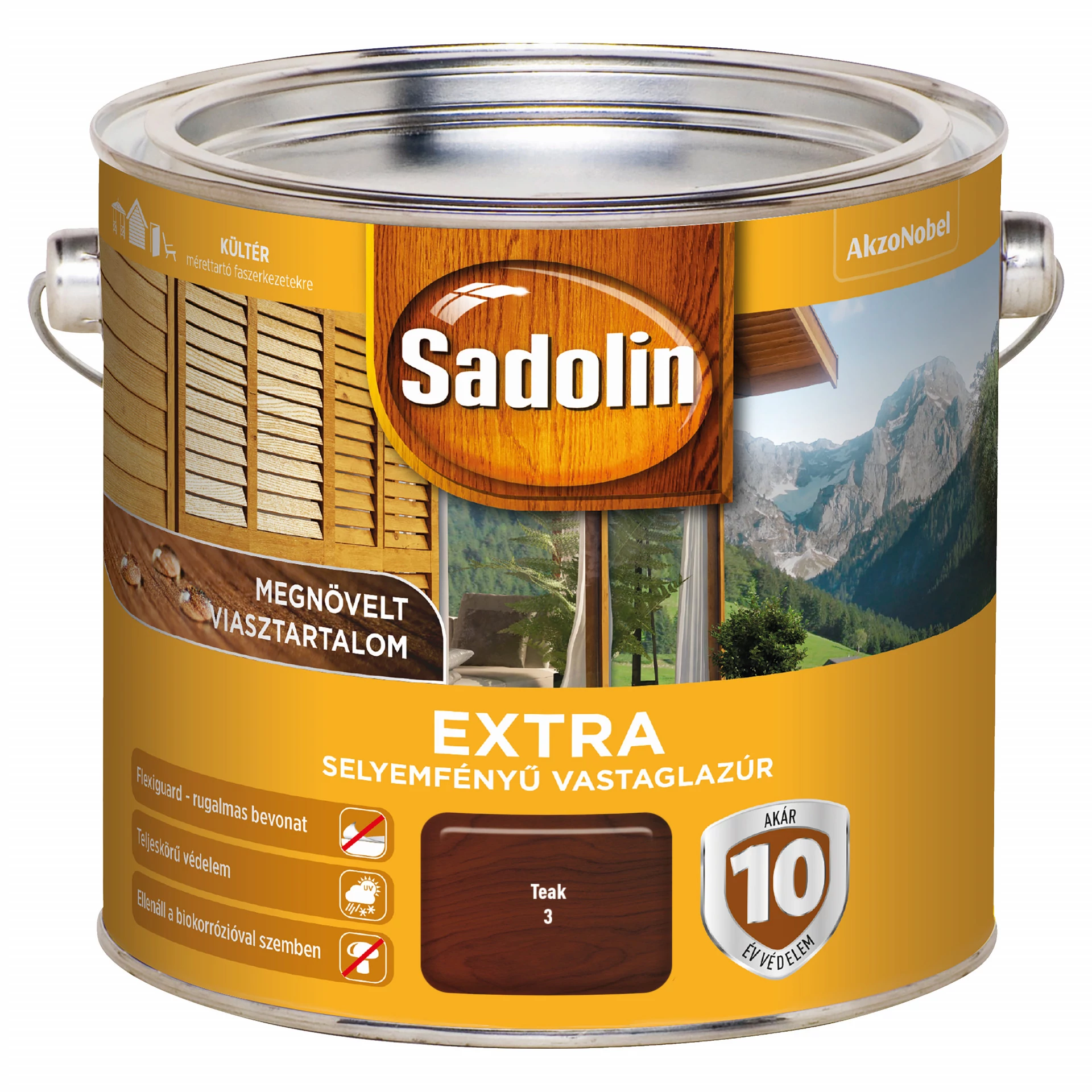 Sadolin Extra - 2,5 l teak | selyemfényű vastaglazúr