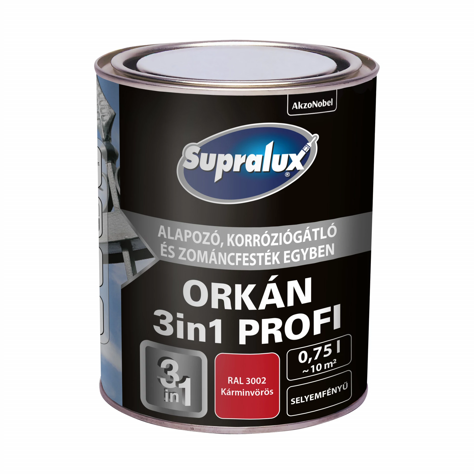 Supralux Orkán 3in1 Profi RAL3002 Kárminvörös 0,75 l