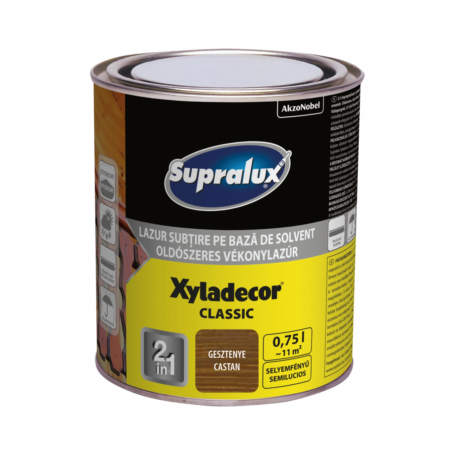 Supralux Xyladecor Classic Vékonylazúr Gesztenye 0,75 l