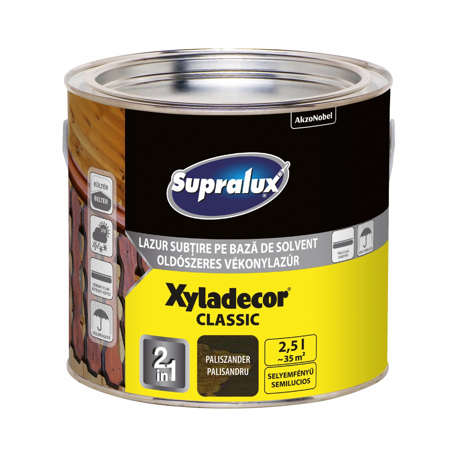 Supralux Xyladecor Classic Vékonylazúr Paliszander 2,5 l