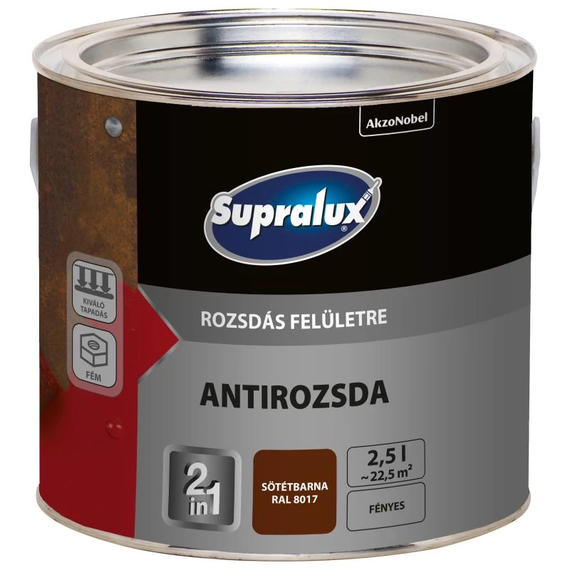 Supralux ANTIROZSDA fényes 2,5 l RAL8017 sötétbarna