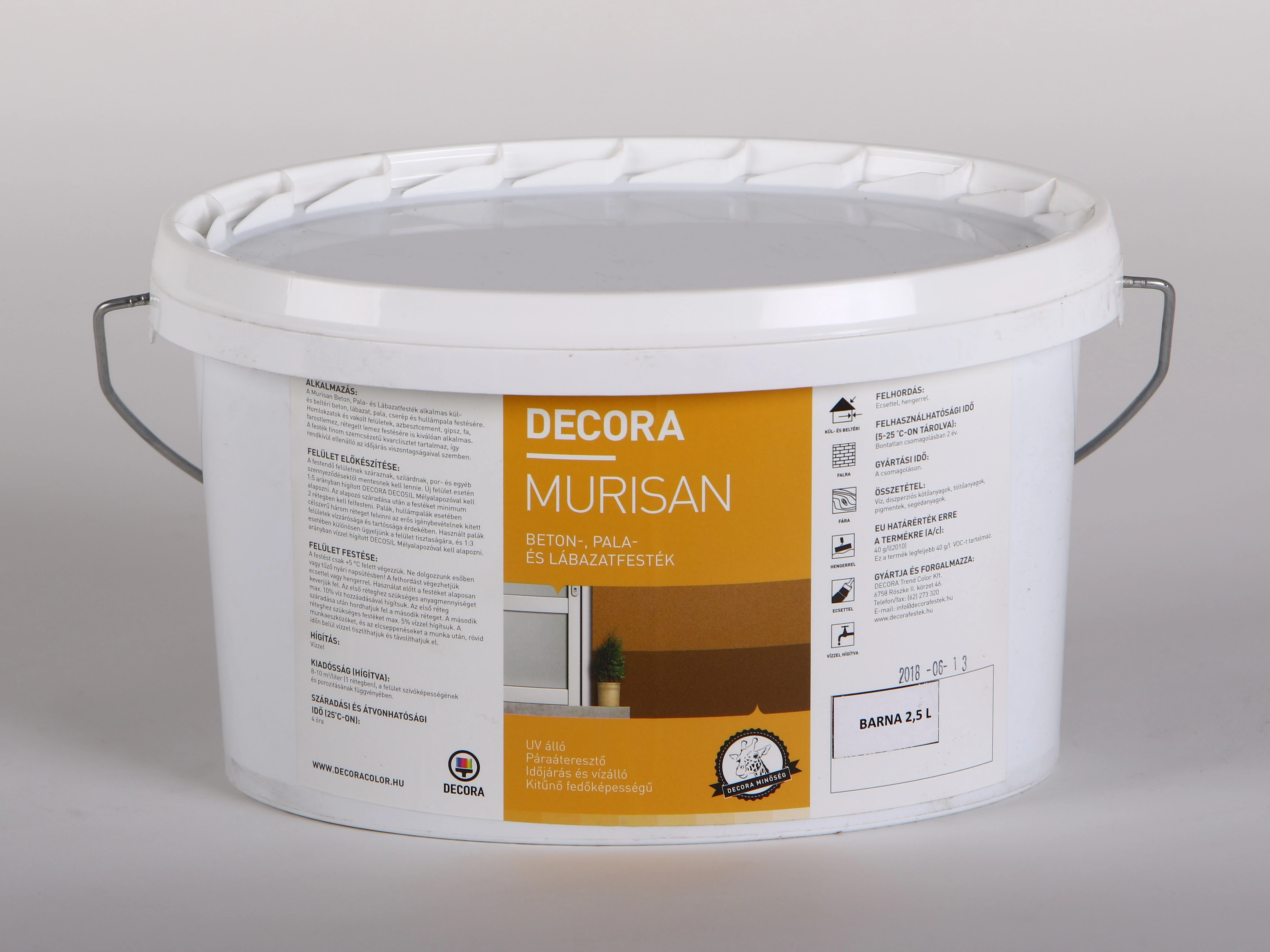 DECORA MURISAN beton-, pala- és lábazatfesték 2,5 l barna
