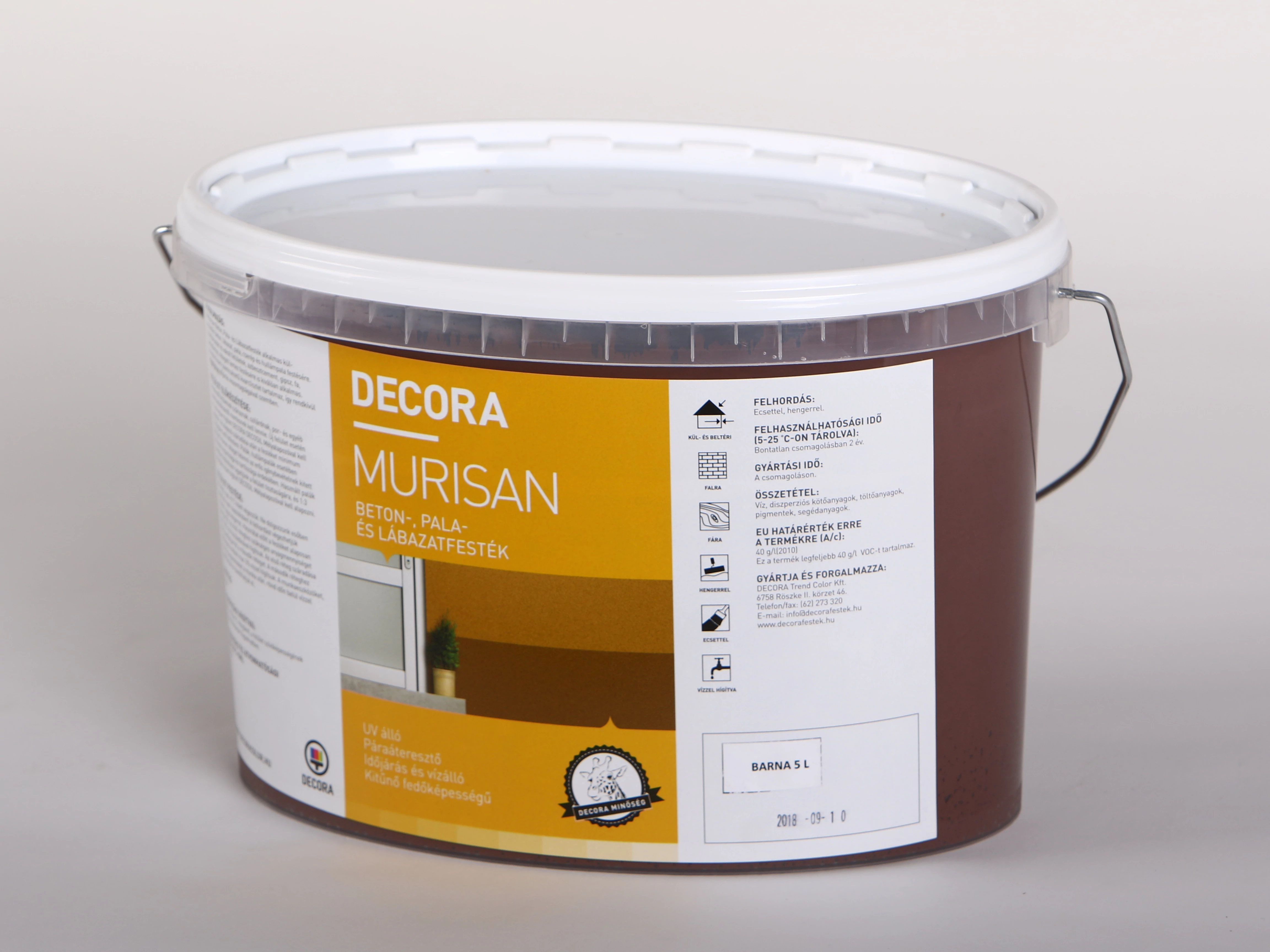 DECORA MURISAN beton-, pala- és lábazatfesték 5 l barna