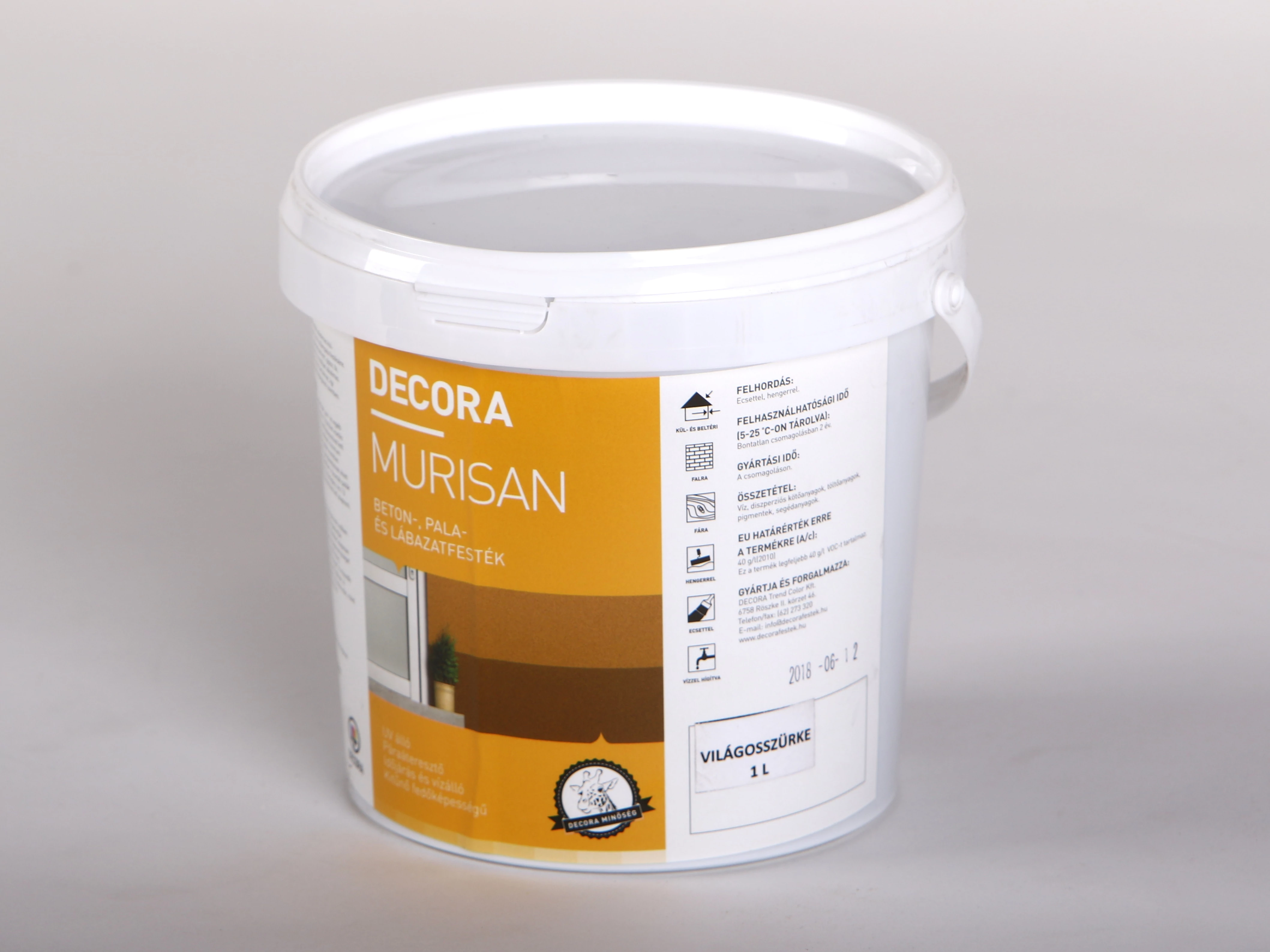 DECORA MURISAN beton-, pala- és lábazatfesték 1 l világosszürke