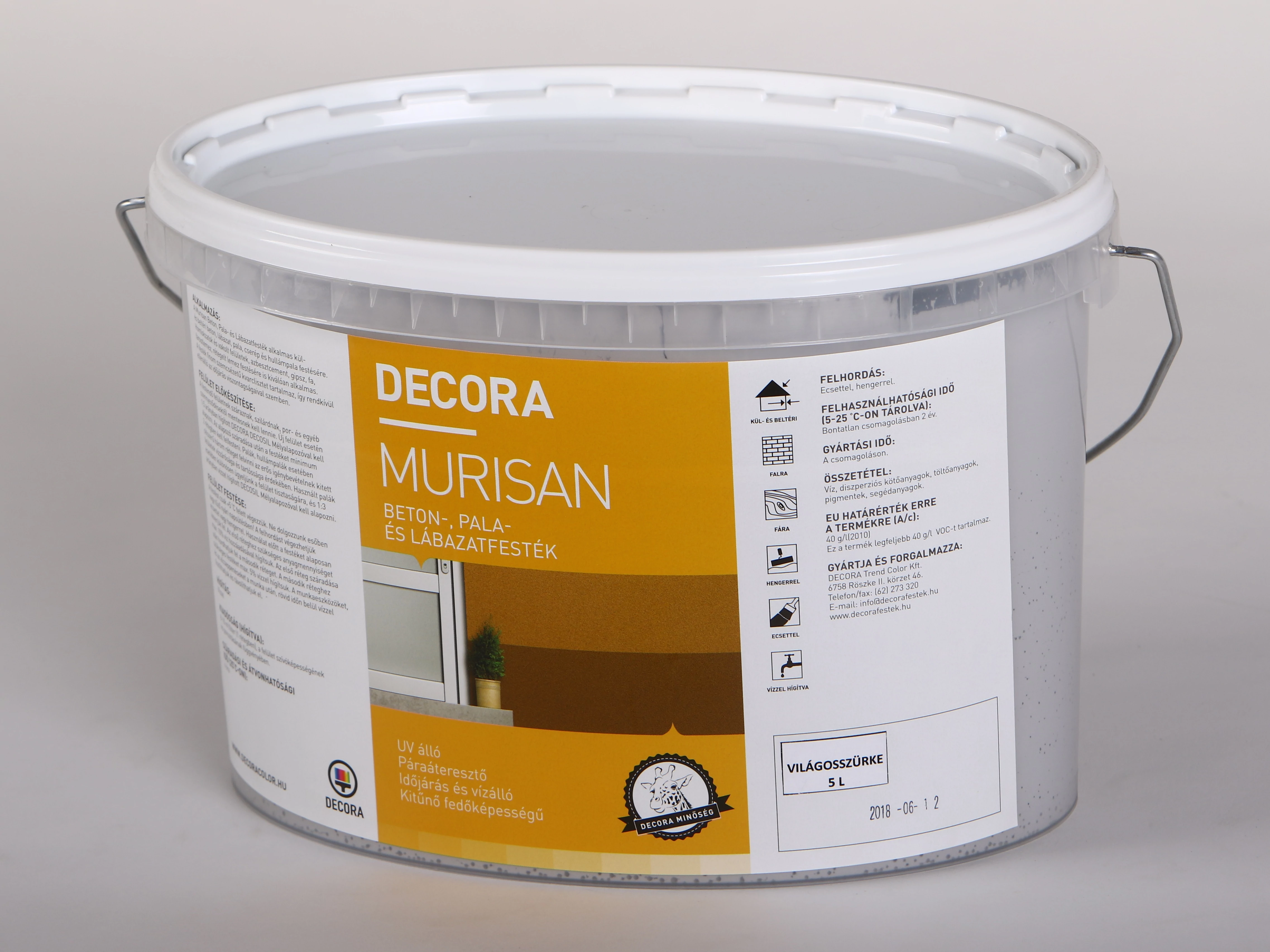 DECORA MURISAN beton-, pala- és lábazatfesték 5 l világosszürke
