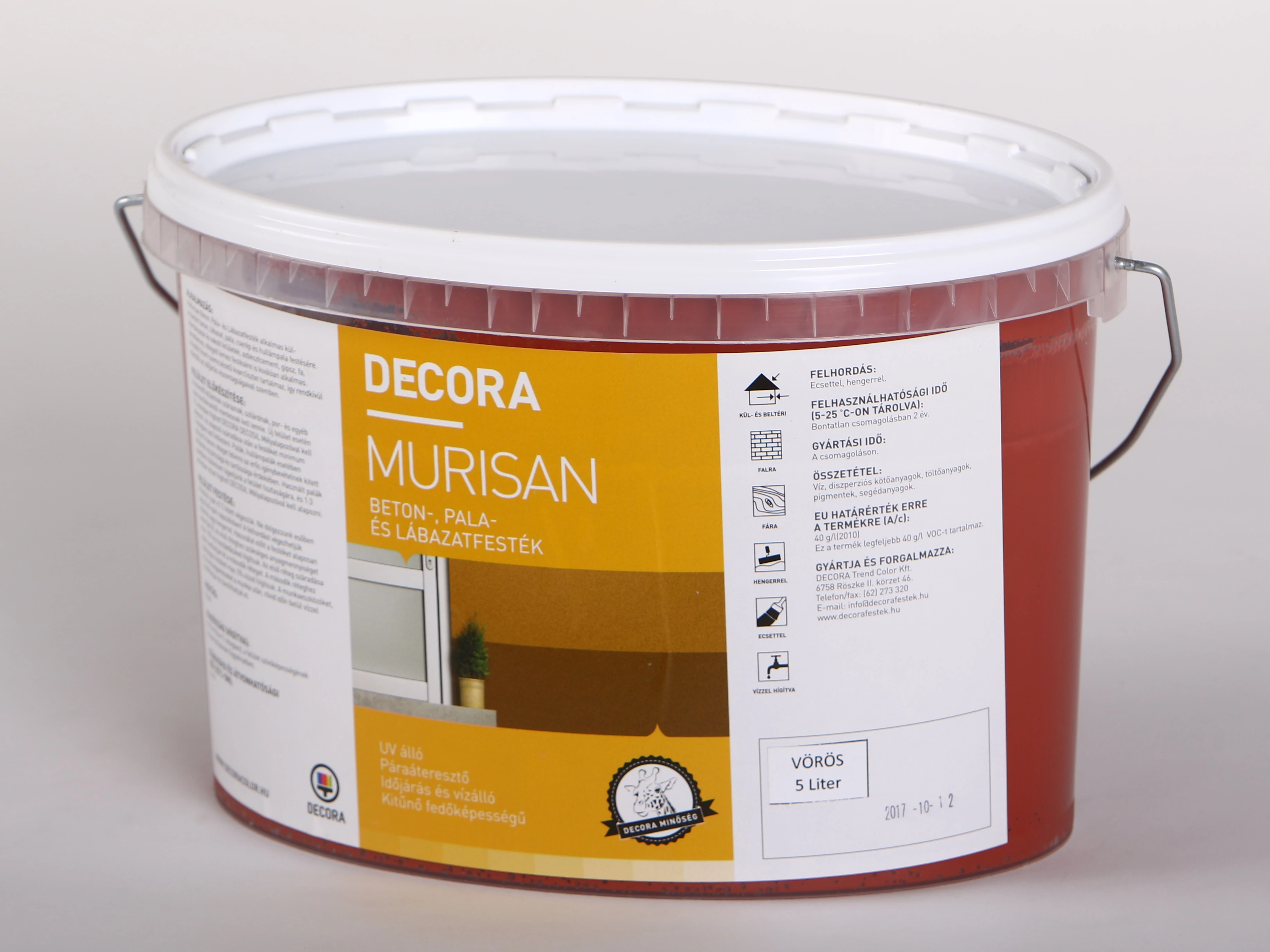 DECORA MURISAN beton-, pala- és lábazatfesték 5 l vörös