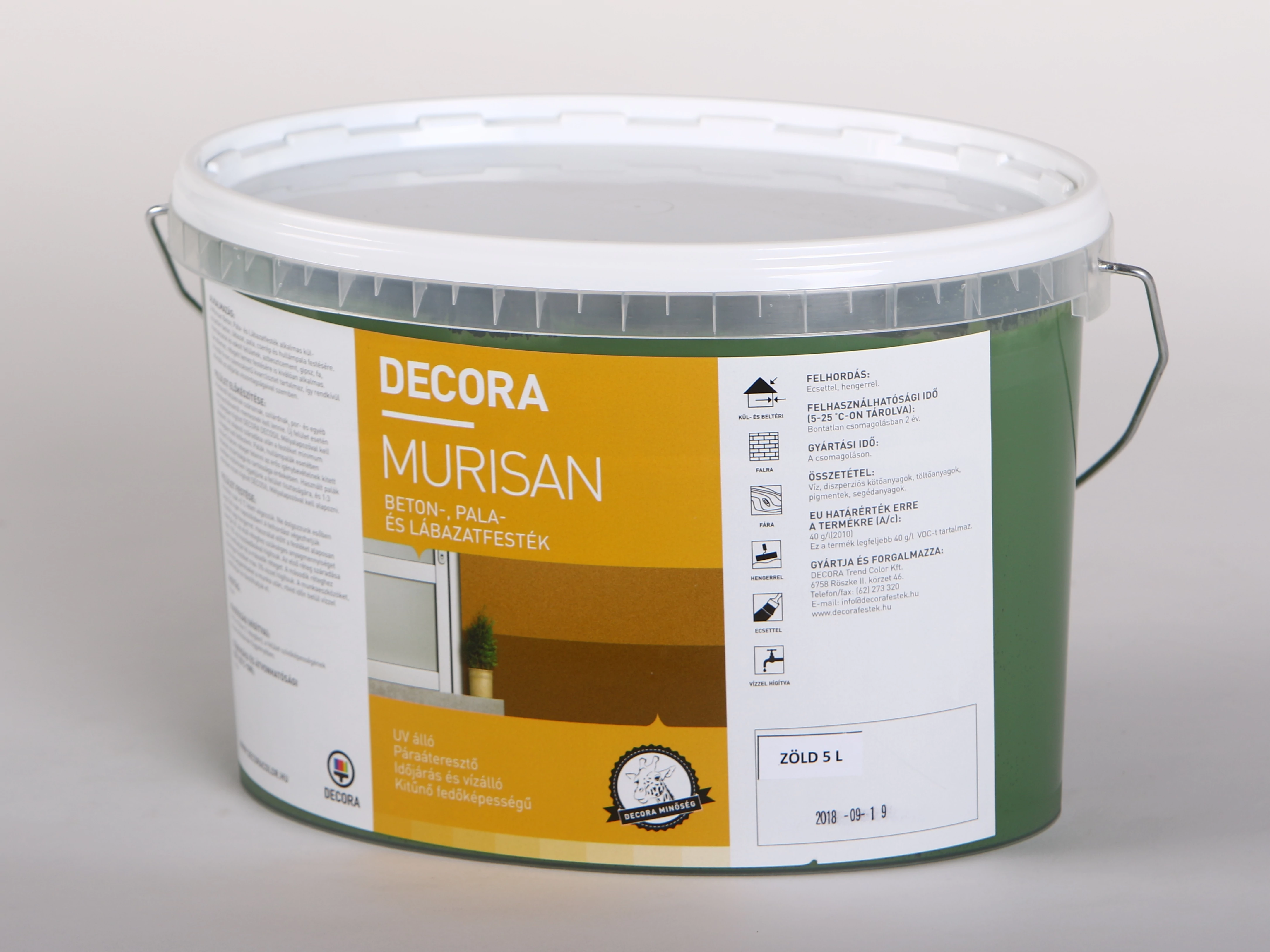 DECORA MURISAN beton-, pala- és lábazatfesték 5 l zöld