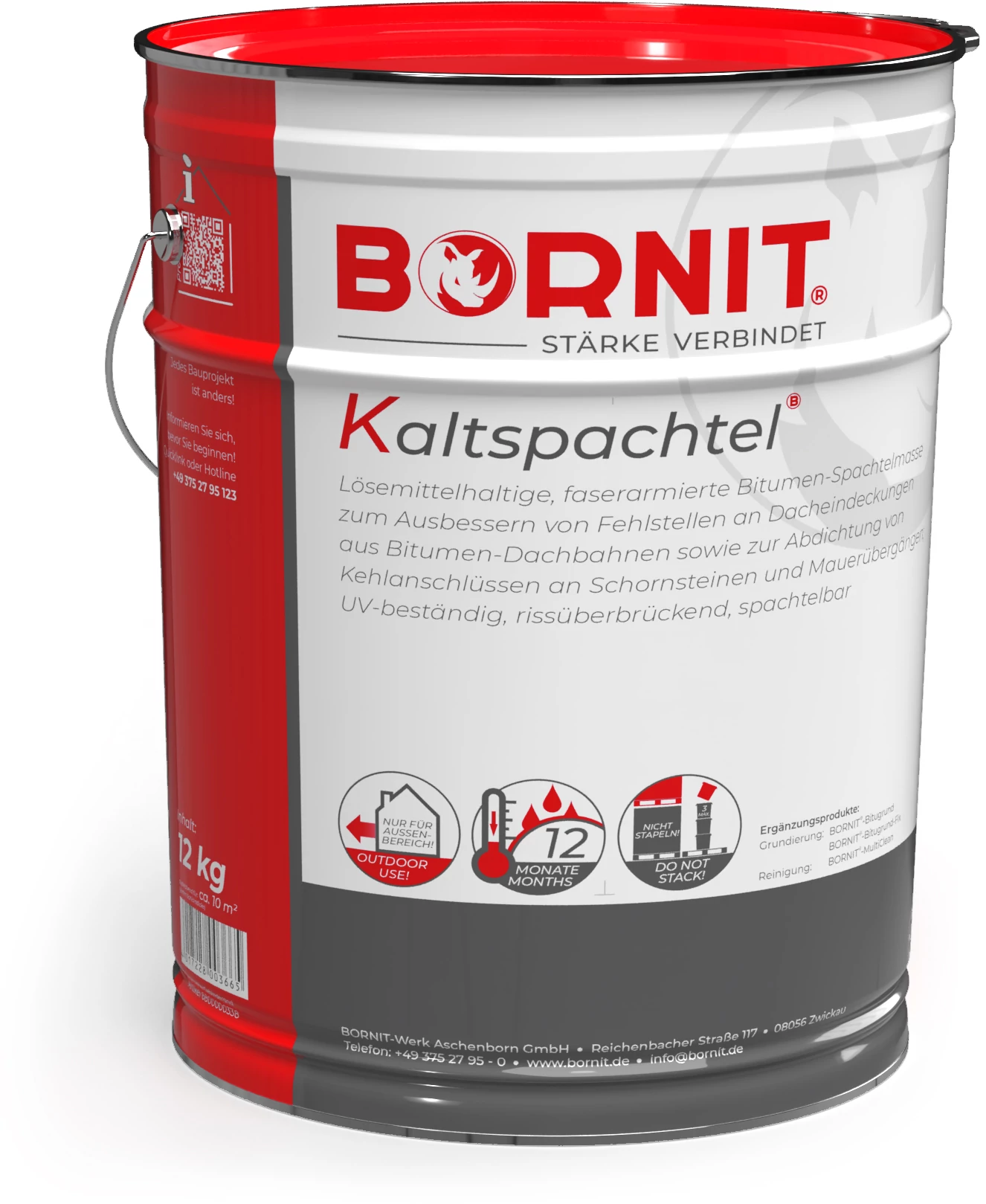 Bornit-Kaltspachtel szálerősítéses bitumenes tömítőanyag 12 kg