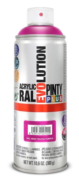 PINTY PLUS Evolution akril festék 400 ml RAL 4006 közlekedési lila