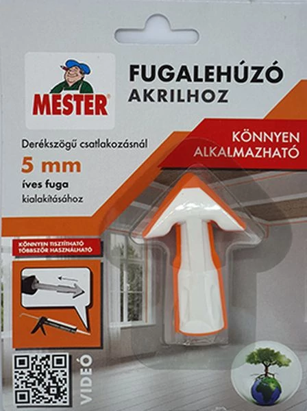 MESTER Fugalehúzó akrilhoz 5 mm, íves (fehér/narancs)