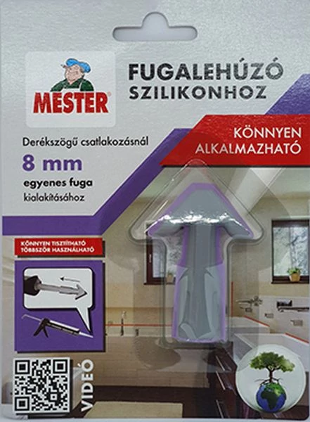 MESTER Fugalehúzó szilikonhoz 8 mm, egyenes (szürke/lila)