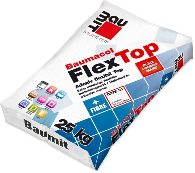 BAUMIT Baumacol FlexTop+Fibre 25 kg szálerősített burkolatragasztó