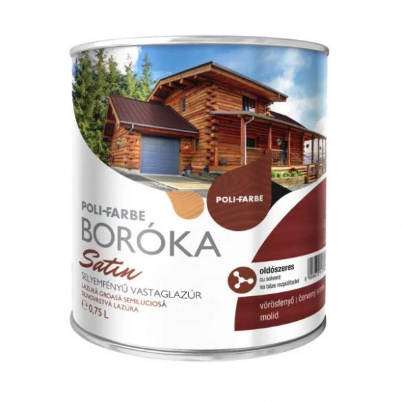 BORÓKA Satin selyemfényű vastaglazúr 0,75 l vörösfenyő