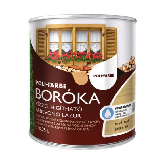 BORÓKA LAZÚR | vízzel hígítható vastaglazúr 0,75 l Fenyő UV álló