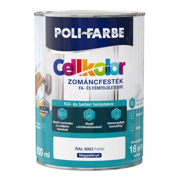 Cellkolor zománcfesték magasfényű 0,8 l RAL9003 fehér