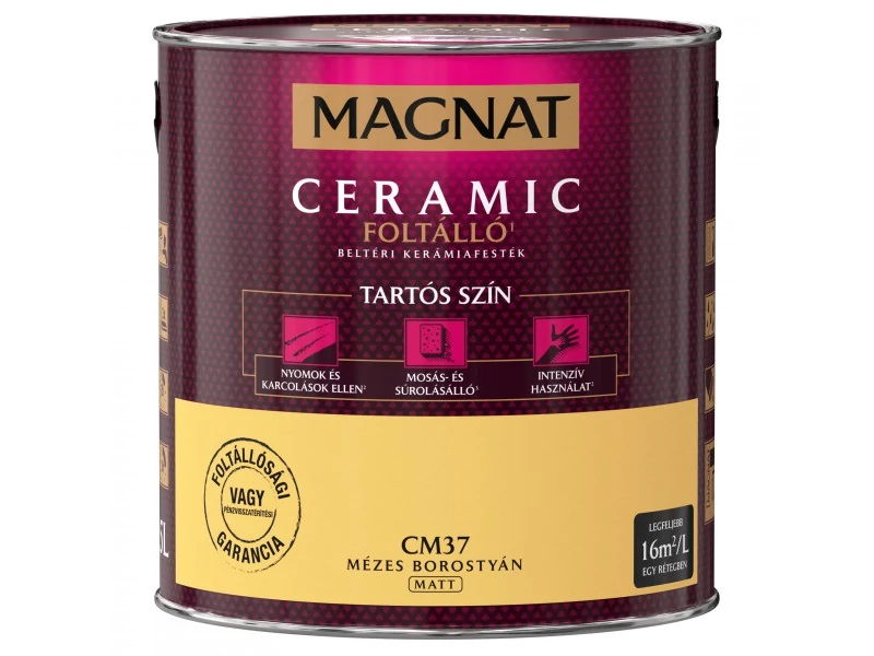 Magnat Ceramic foltálló beltéri kerámiafesték 2,5 l Mézes borostyán CM37